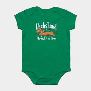 Dashchund Through the Snow Baby Bodysuit